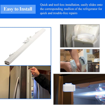 Refrigerator Door Flipper (Mullion) Repair Topper, Fit for Samsung Refrigerator RF28HDEDBSR, RF28HDWDBSR, RF31FMESBSR/AA, Compatible with Door Flipper DA97-12684D, DA97-12624A, DA97-12624B, 1 Pc White.