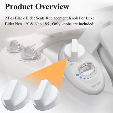 Bidet Seats Replacement Knob Compatible With Luxe Bidet Neo 120 & Neo 185, Knob Accessories for Luxe Bidet Neo 120 & Neo 185, Neo Knob, Non-Electric Bidet Attachment for Toilet Seat, 2 Pcs White.