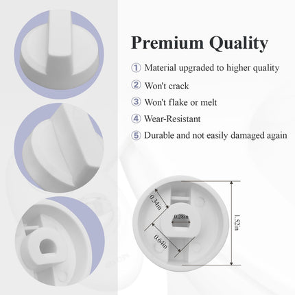 Bidet Seats Replacement Knob Compatible With Luxe Bidet Neo 120 & Neo 185, Knob Accessories for Luxe Bidet Neo 120 & Neo 185, Neo Knob, Non-Electric Bidet Attachment for Toilet Seat, 2 Pcs White.