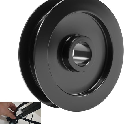 1 Pc 144C54 Metal Idler Pulley, K144C0054M Belt Drive Square Rail, For Garage Door Openers, Fits All LiftMaster Chamberlain Craftsman Belt Drive Square Rail Garage Door, 1/2 inch I.D., 2-1/2 inch O.D..
