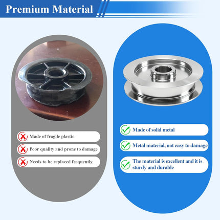1 Pc 144C54 Metal Idler Pulley, K144C0054M Belt Drive Square Rail, For Garage Door Openers, Fits All LiftMaster Chamberlain Craftsman Belt Drive Square Rail Garage Door, 1/2 inch I.D., 2-1/2 inch O.D..