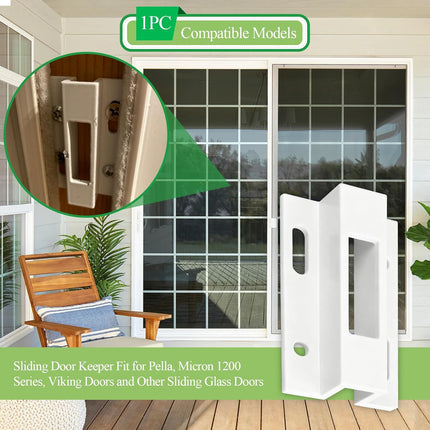 1 Pc E 2124 Aluminum Sliding Door Keeper, for Hook Style Latch, Extruded Sliding Patio Door Latch, Fit for Pella, Micron 1200 Series, Viking Doors and Other Sliding Glass Doors.