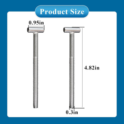 2 Pcs 070428Z T-Bolt Stainless Steel Screws for Pool/Spa D.E. Filters, Fits Pentair SM & SMBW 2000 Series, Nautilus Plus Pool Compatible with 194997, 53108900, DEX2420JKIT, DEX2400JN Nut Assemblies.