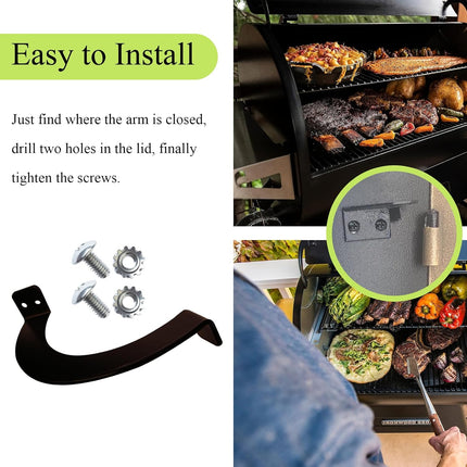 Newly Upgraded  Grill Lid Door Stop Arc Left Side, Part# BCA001, Compatible with Traeger Ironwood 650, Ironwood 885, Traeger XL (BBQ150) Wood Pellet Grill.