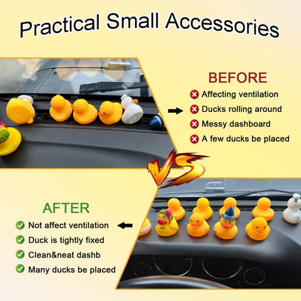40Pcs Duck Holder for Jeep Dash,Rubber Ducks Plugs Duck Mounts for Jeep Wrangler,Dashboard Rubber Ducks Holders,Black (Excluding Rubber Ducks).
