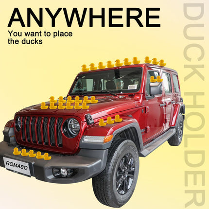 40Pcs Duck Holder for Jeep Dash,Rubber Ducks Plugs Duck Mounts for Jeep Wrangler,Dashboard Rubber Ducks Holders,Black (Excluding Rubber Ducks).