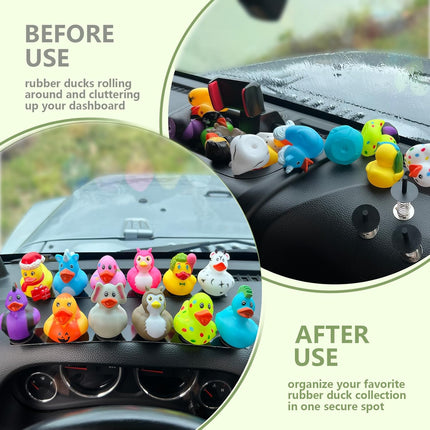 Duck Holders,Magnetic Duck Plugs for Jeep Dashboard Duck Display,Holds up to 12 Ducks,Adjustable Duck Mount,Silver(Does Not Include Rubber Duck).
