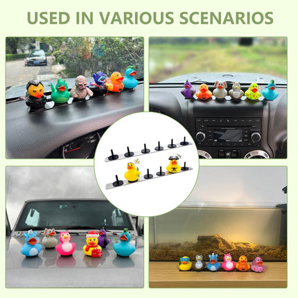 Duck Holders,Magnetic Duck Plugs for Jeep Dashboard Duck Display,Holds up to 12 Ducks,Adjustable Duck Mount,Silver(Does Not Include Rubber Duck).