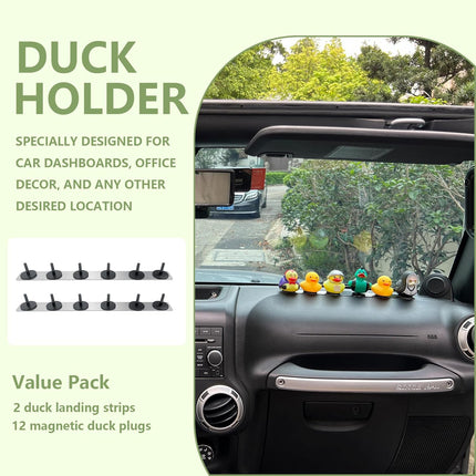 Duck Holders,Magnetic Duck Plugs for Jeep Dashboard Duck Display,Holds up to 12 Ducks,Adjustable Duck Mount,Silver(Does Not Include Rubber Duck).