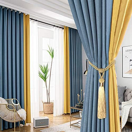 Curtain Tiebacks Hand-Woven Holdbacks Home Decorative Tassels Tiebacks (Gold, 2 Pack).
