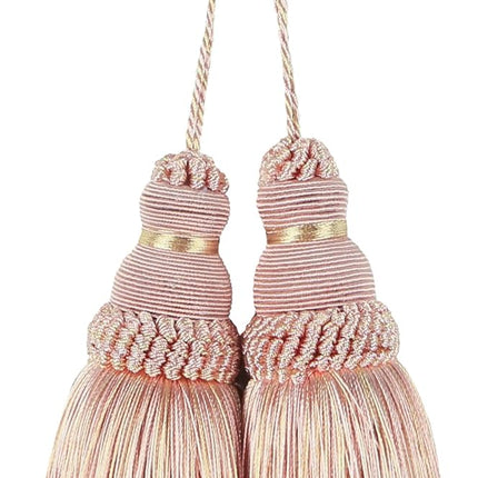 Tassel Key Tassel with Loops Handmade Craft Charms DIY Accessories Elegant Soft Making Curtain Home Decoration (Mix Pink, 2 pcs).