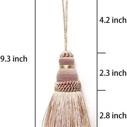 Tassel Key Tassel with Loops Handmade Craft Charms DIY Accessories Elegant Soft Making Curtain Home Decoration (Mix Pink, 2 pcs).