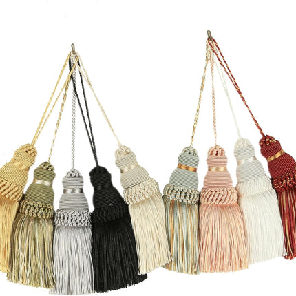 Tassel Key Tassel with Loops Handmade Craft Charms DIY Accessories Elegant Soft Making Curtain Home Decoration (Mix Pink, 2 pcs).