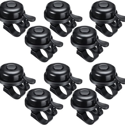 Bike Bells Bulk Aluminum Loud Crisp Bicycle Bell Clear Sound Mountain Bike Accessories Easy Installation for Boys Girls Adults Kids, Black.