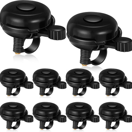 15 Pcs Classic Bike Bell Aluminum Bicycle Bell Loud Crisp Clear Sound Bike Accessories Easy Installation for Adults Kids Girls Boys, Black.