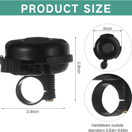 15 Pcs Classic Bike Bell Aluminum Bicycle Bell Loud Crisp Clear Sound Bike Accessories Easy Installation for Adults Kids Girls Boys, Black.