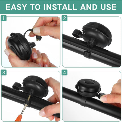 15 Pcs Classic Bike Bell Aluminum Bicycle Bell Loud Crisp Clear Sound Bike Accessories Easy Installation for Adults Kids Girls Boys, Black.