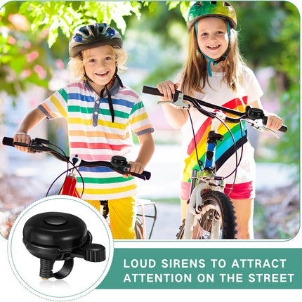 15 Pcs Classic Bike Bell Aluminum Bicycle Bell Loud Crisp Clear Sound Bike Accessories Easy Installation for Adults Kids Girls Boys, Black.