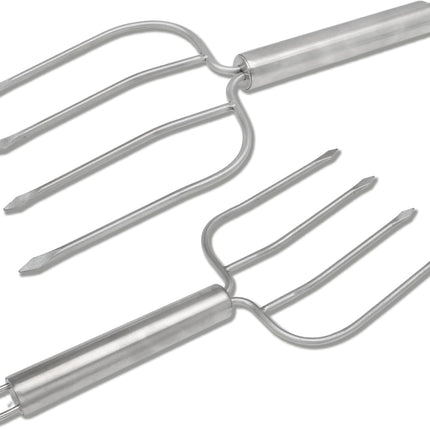 Turkey Lifter Forks Stainless Steel Roaster Poultry Forks Four Needle Meat Fork Roast Lifters Carving Fork for Thanksgiving, Set of 2.