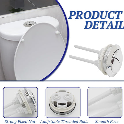 Toilet Tank Push Button 48mm Thread Diameter Dual Push Flushing Button Adjustable Toilet Water Tank Button Replacement, Pack of 1.