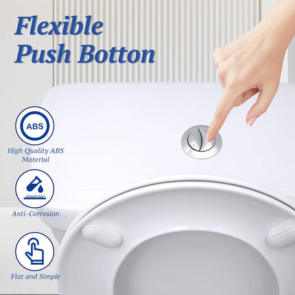Toilet Tank Push Button 48mm Thread Diameter Dual Push Flushing Button Adjustable Toilet Water Tank Button Replacement, Pack of 1.