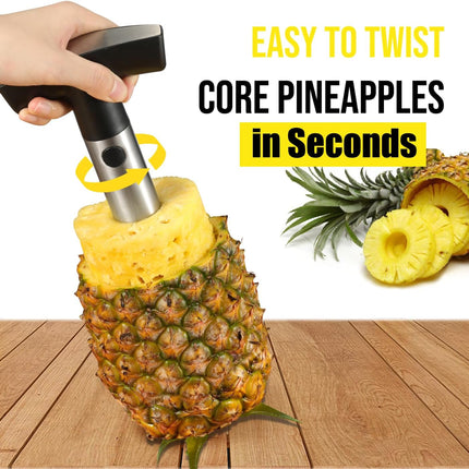 Pineapple Corer and Slicer, Heavy-Duty Stainless Steel Reinforced Thicker Blade Easy-to-Use Pineapple Core Remover & Peeler Tool.