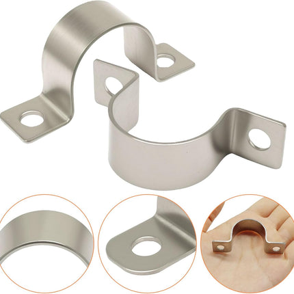 14 Pack 1 Inch Stainless Steel Conduit Clamps, U-Shape Bracket Pipe Clamps 2 Hole Fixing Clips, Universal Strap for Tube Pipe or Wire Cord Installation - Fits OD 25 mm(1") Tube.