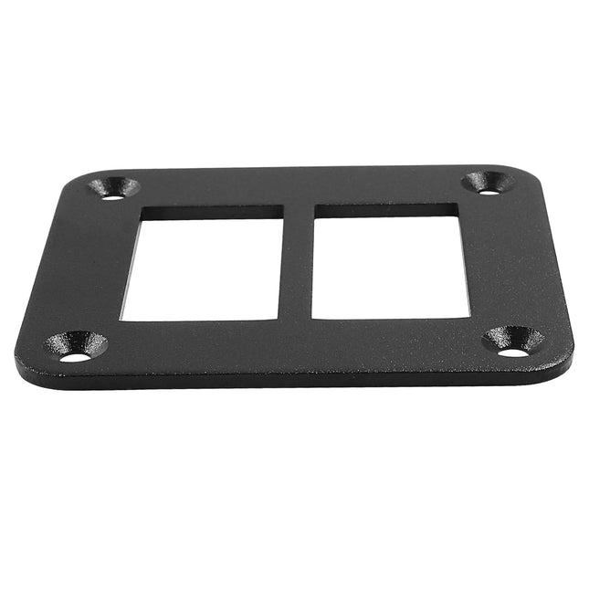 2 Gang Rocker Switch Panel Housing Holder, Rocker Toggle Switch Aluminum Housing Bracket with Screw, Black Waterproof Anodized Aluminium Panel for Car Boat Trailer RV SUV ATV UTV.