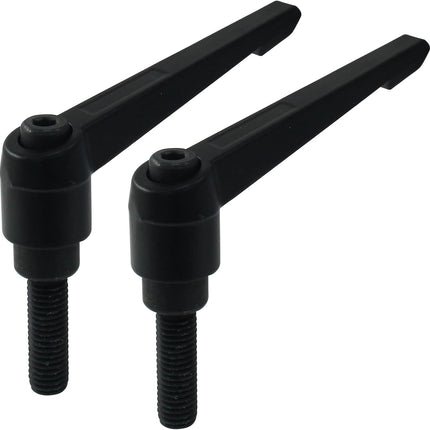 2Pcs Adjustable Clamping Lever Handle M10 x 32mm Male Thread Adjustable Handles Push Button Ratchet Lever Knob Rotating Screw Handles Bolts with Locking Lever.