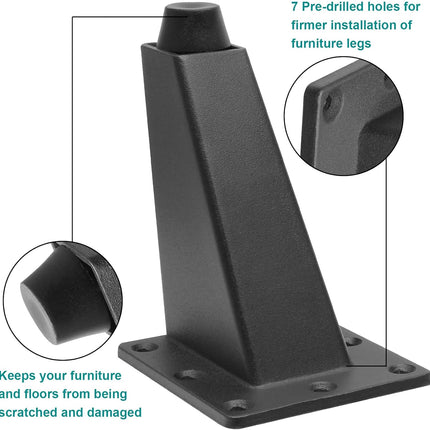 Sofa Legs Set of 4, Matte Black Replacement Couch Legs,3-3/4 Inch / 96mm Metal Furniture Legs for Cabinet Feet & DIY Furniture.