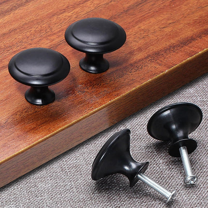 36 Pack Round Cabinet Knobs 1.05 Inch Drawer Pulls with Screws for Kitchen Cabinet Knobs Dresser and Door Handles Knob, Black.
