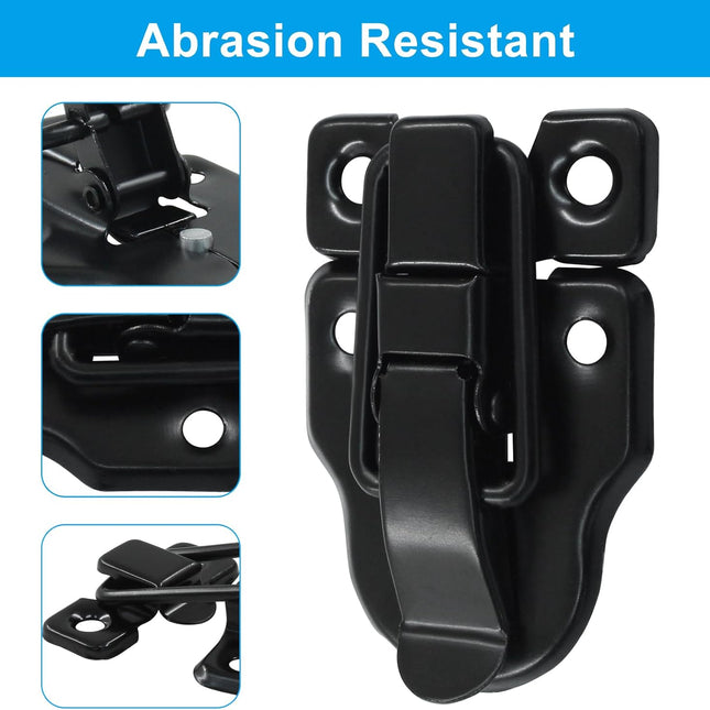 4Pack Retro Black Box Toggle Latch Antique Duckbilled Hasp Latch Catch with Padlock Hole Box Hasp Lock Toggle Hasp Latches Hardware for Jewelry Box Cabinet Wooden Case Ordinary Box Crafts.