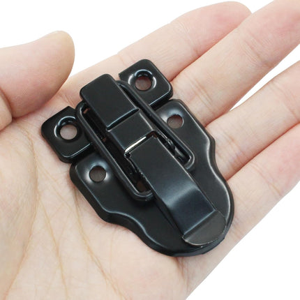 4Pack Retro Black Box Toggle Latch Antique Duckbilled Hasp Latch Catch with Padlock Hole Box Hasp Lock Toggle Hasp Latches Hardware for Jewelry Box Cabinet Wooden Case Ordinary Box Crafts.