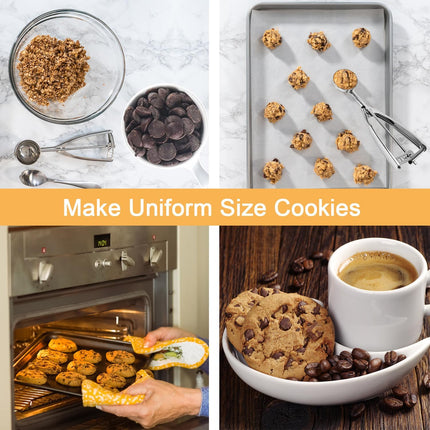 Medium Cookie Scoop, 2 Tbsp / 30ml / 1 oz, Size #40 Cookie Dough Scoop, Cookie Scoops for Baking, 1 25/32 inches / 4.5 CM Ball, 18/8 Stainless Steel, Secondary Polishing.