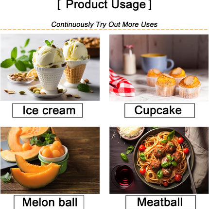 Medium Cookie Scoop, 2 Tbsp / 30ml / 1 oz, Size #40 Cookie Dough Scoop, Cookie Scoops for Baking, 1 25/32 inches / 4.5 CM Ball, 18/8 Stainless Steel, Secondary Polishing.