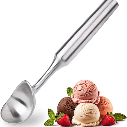 Ice Cream Scoop Stainless Steel. Ice Cream Scooper, Heavy Duty, Seamless Design, Comfortable Grip Long Handle, for Ice Cream, Gelato, Sorbet, Cookie Dough, Melon, Frozen Yogurt.