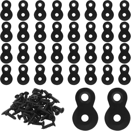 30 Pack Heavy Duty Figure 8 Fastener Clips, Solid Steel Fasteners Screws Heavy Duty Clips, Durable Table Top Connector for Desk Assembly/DIY Enthusiasts/Home(Black).