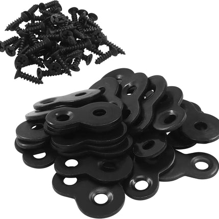30 Pack Heavy Duty Figure 8 Fastener Clips, Solid Steel Fasteners Screws Heavy Duty Clips, Durable Table Top Connector for Desk Assembly/DIY Enthusiasts/Home(Black).