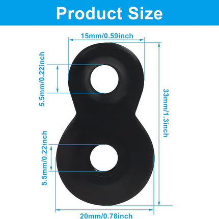 30 Pack Heavy Duty Figure 8 Fastener Clips, Solid Steel Fasteners Screws Heavy Duty Clips, Durable Table Top Connector for Desk Assembly/DIY Enthusiasts/Home(Black).
