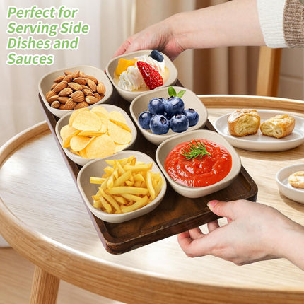 6 Pack Small Plastic Bowls 4.5 OZ Unbreakable Wheat Straw Dipping Bowls，plastic ramekins, Assorted Colors Dipping Sauce Cups, dip cups， Dessert, Ketchup.