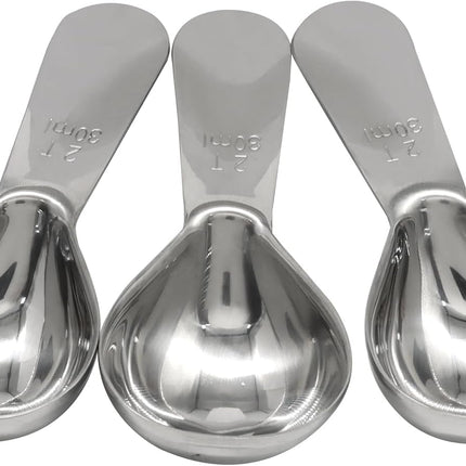 3 Pack Coffee Scoop Stainless Steel Measuring Spoon, Short Handle 2 Tablespoon Coffee Spoons Compact Design, Fits into Canisters for Ground Coffee/Spices & Protein Powder(2Tbsp/30ml).