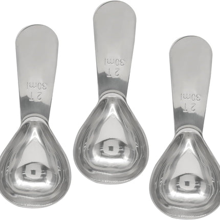 3 Pack Coffee Scoop Stainless Steel Measuring Spoon, Short Handle 2 Tablespoon Coffee Spoons Compact Design, Fits into Canisters for Ground Coffee/Spices & Protein Powder(2Tbsp/30ml).
