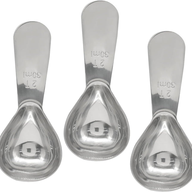3 Pack Coffee Scoop Stainless Steel Measuring Spoon, Short Handle 2 Tablespoon Coffee Spoons Compact Design, Fits into Canisters for Ground Coffee/Spices & Protein Powder(2Tbsp/30ml).