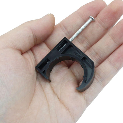 50 PCS 1" Half Clamp Fixture Black J-Hook with Nail J Clamps For 1" PEX Tubing/Pipe Support.