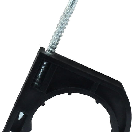 50 PCS 1" Half Clamp Fixture Black J-Hook with Nail J Clamps For 1" PEX Tubing/Pipe Support.