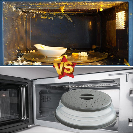 Microwave Splatter Cover Vented for Food, Splatter Guard & Colander Kitchen Gadget for Fruit Vegetables Microwave Plate Cover with Hook Hole,Dishwasher-Safe,BPA-Free Silicone & Plastic (1 Pack).