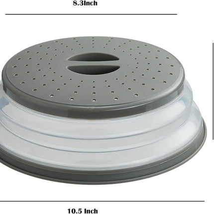 Microwave Splatter Cover Vented for Food, Splatter Guard & Colander Kitchen Gadget for Fruit Vegetables Microwave Plate Cover with Hook Hole,Dishwasher-Safe,BPA-Free Silicone & Plastic (1 Pack).