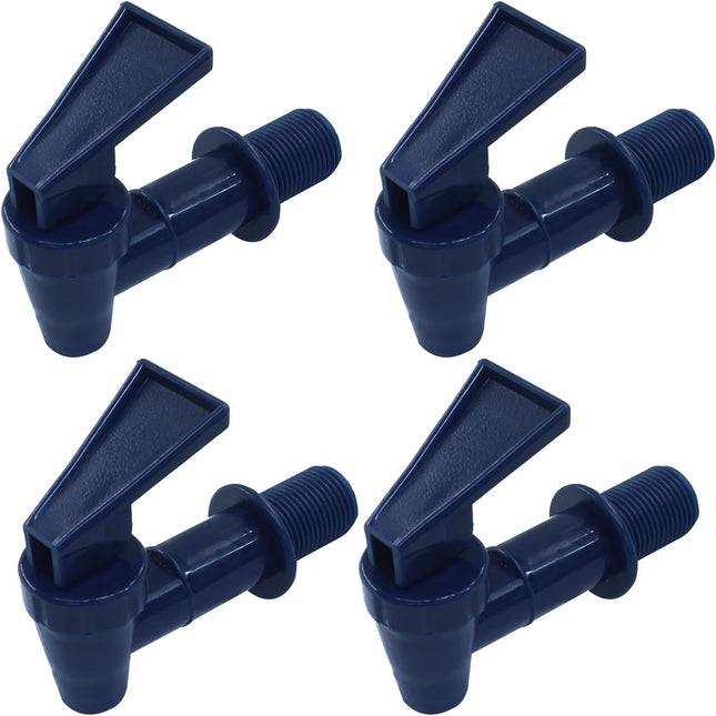 4 Pcs Replacement Cooler Faucet, BPA Free Water Dispenser Tap Reusable Spigot Spout, Beverage Lever Pour Dispenser Valve for Water Jug/Ceramic Crock(Dark Blue).