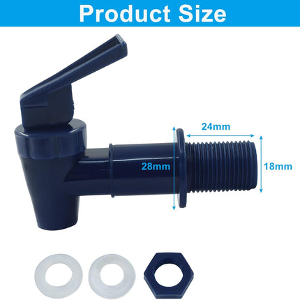 4 Pcs Replacement Cooler Faucet, BPA Free Water Dispenser Tap Reusable Spigot Spout, Beverage Lever Pour Dispenser Valve for Water Jug/Ceramic Crock(Dark Blue).