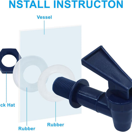 4 Pcs Replacement Cooler Faucet, BPA Free Water Dispenser Tap Reusable Spigot Spout, Beverage Lever Pour Dispenser Valve for Water Jug/Ceramic Crock(Dark Blue).